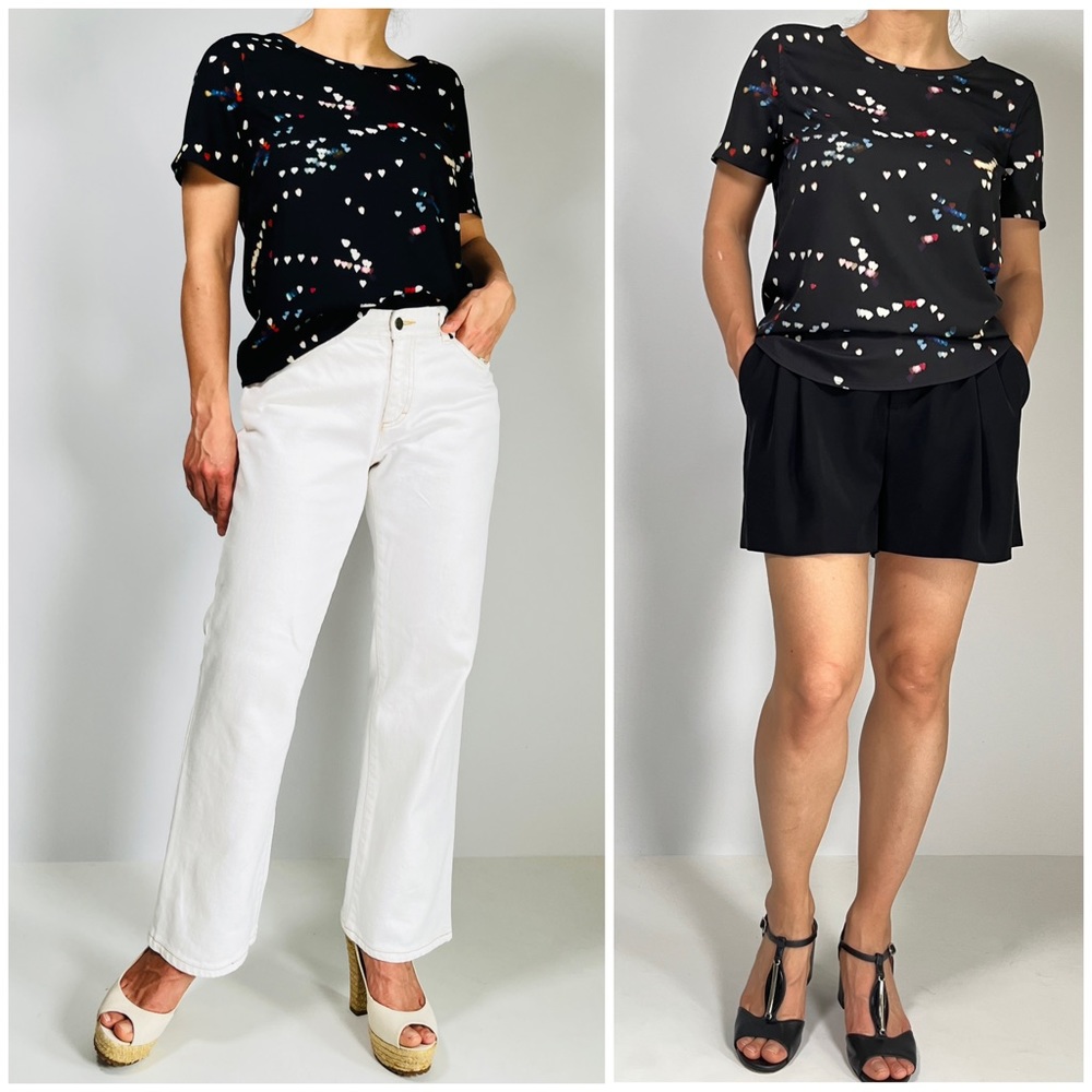 EQUIPMENT FEMME hearts blouse top tee - Picture 1 of 10